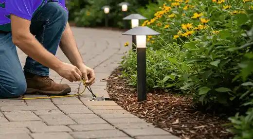Low-voltage landscape lighting installation in Angier, NC