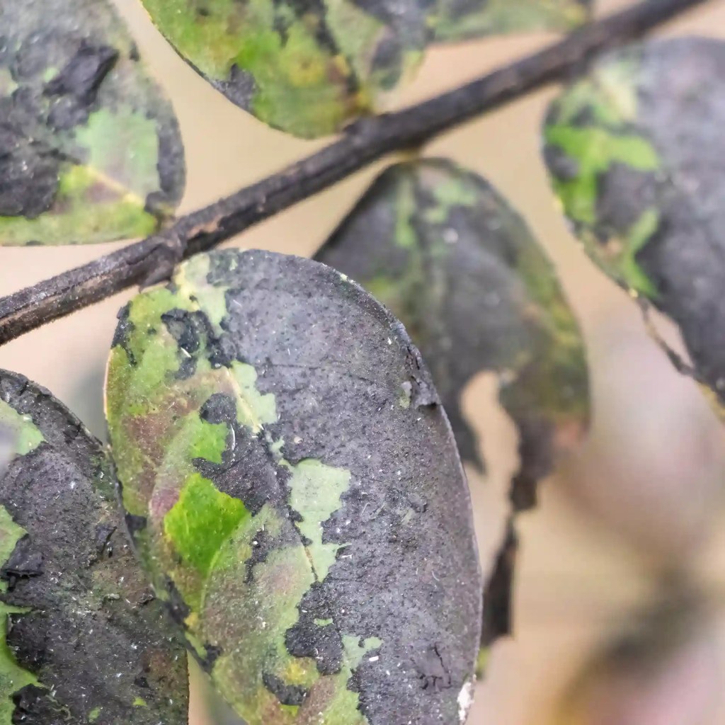 Black sooty mold on a crepe myrtle