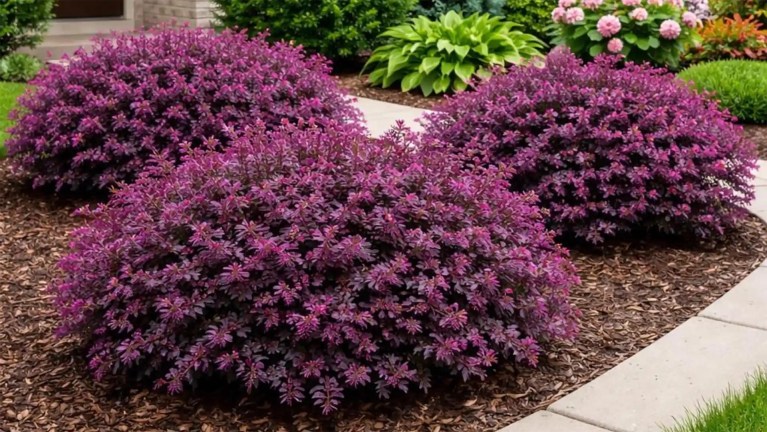 Loropetalum shrub in North Carolina by Lawn Panther